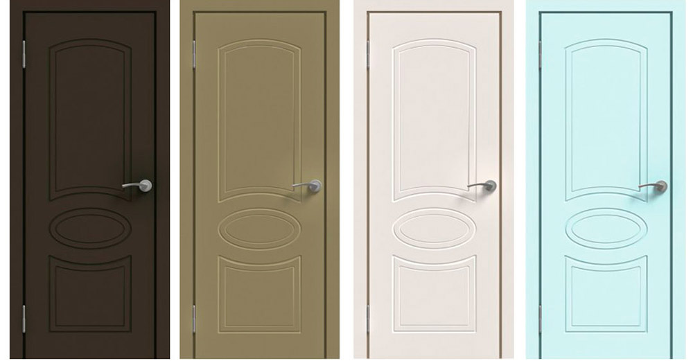 Двери с эмалью разных цветов
